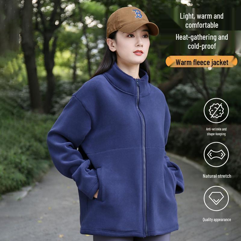 Women's Sherpa Fleece Cardigan Jacket - 2024 Spring/Autumn Collection, Thickened Inner Layer