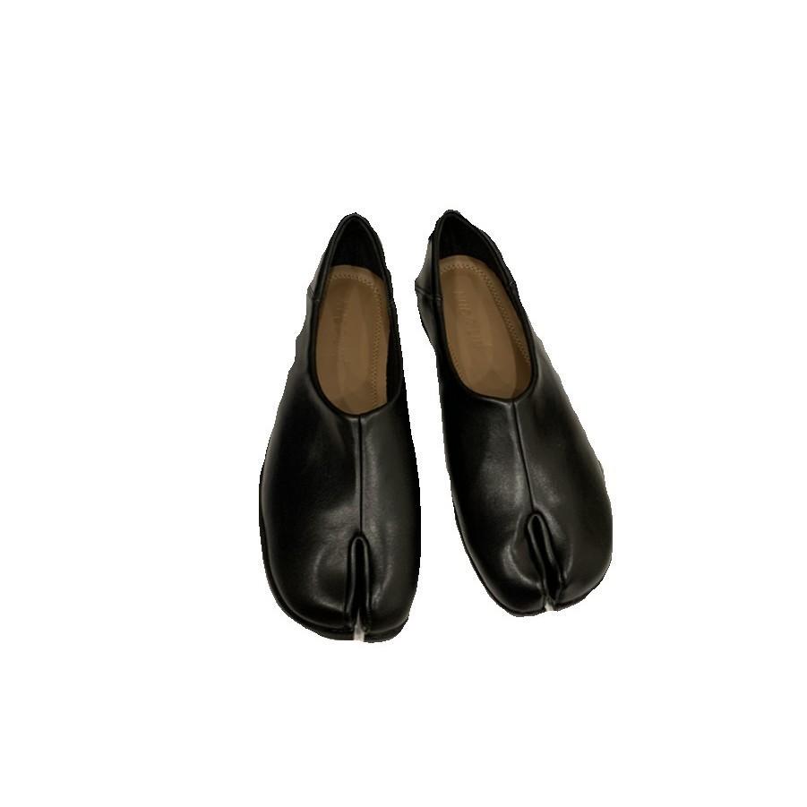 Design Sense Niche Pig's Trotters Split-toe Shoes Soft-soled Single Shoes Women's Shoes Half-drag Autumn and Winter Flat Loafers Doudou Shoes