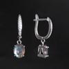 Simple 925 Sterling Silver Earrings Natural Labradorite Gemstones  Oval 6*8mm Fine Jewelry for Women's Daily Wear and Birthday Gift