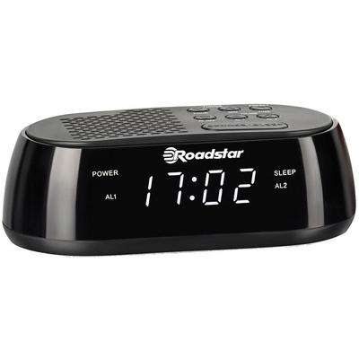 Radio-Réveil Numérique FM, Port USB À Chargement Rapide, 2 Alarmes, Écran LCD Roadstar CLR-2477 Noir