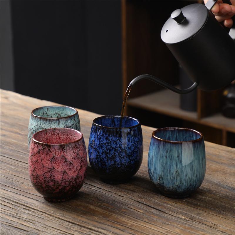 Kiln-Changed Ceramics Single Cup Jianzhan Master Cup Small Cup Concentrated Coffee Cup Tianmu Glaze Tea Cup