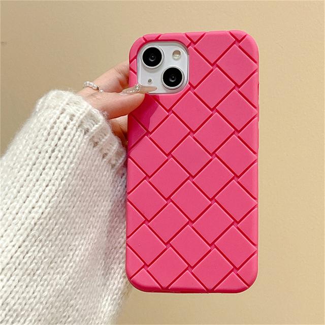 Korea Cute Braided Texture Silicone Phone Case For Iphone 14 13 12 11 Pro Max X Xr 7 8 Plus Se Plain Shockproof Soft Cover Funda