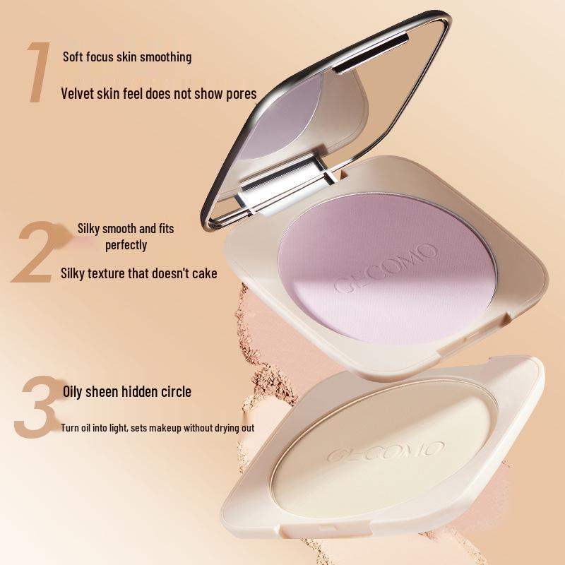 GECOMO Lightweight Veil Soft Focus Powder: Matte, Concealing & Brightening Long-Lasting Compact/Loose Setting Powder.