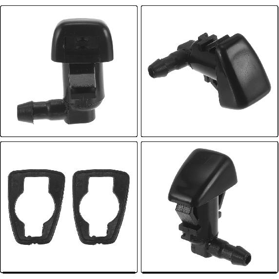 2 Piezas Boquilla Lavaparabrisas Delantero 2 Piezas Junta para Chevy Colorado 2015-2023 Boquillas de Pulverización para Parabrisas Chorro de Lavado para Limpiaparabrisas N.º 22944961 Negro