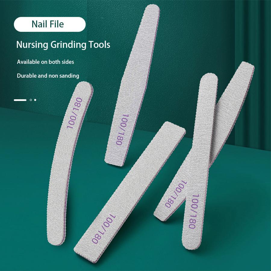 5 PCS Grey Sand Nail File Nail Rubbing Strip Nail Polishing Too Nail Enhancement Tool Nail Enhancement Double Sided Polishing