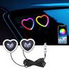 1/2PCS USB Heartshaped Led Atmosphere Light Colorful Car Front Rear Windowsheid Decorative Light Love Ambient Neon Night Light Neon Lights 4