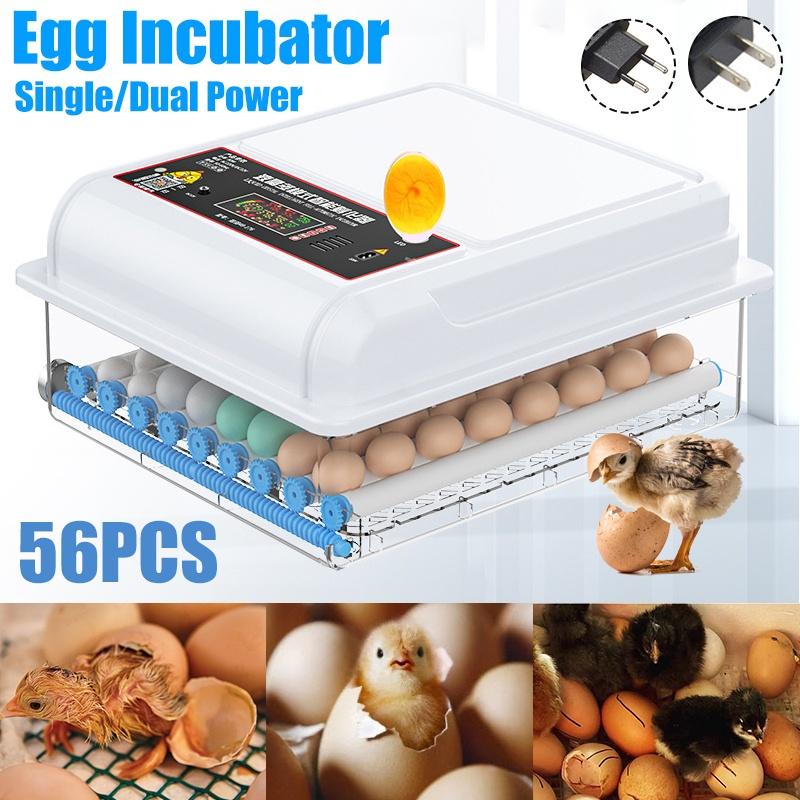 56 Eggs Fully Automatic Hatching Machine Incubator Farmer Chicken Brooder Hatcher with Automatic Turner Smart Control 220V