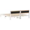 Bed Frame in White and Light Grey 200 x 200 cm Solid Pine Wood