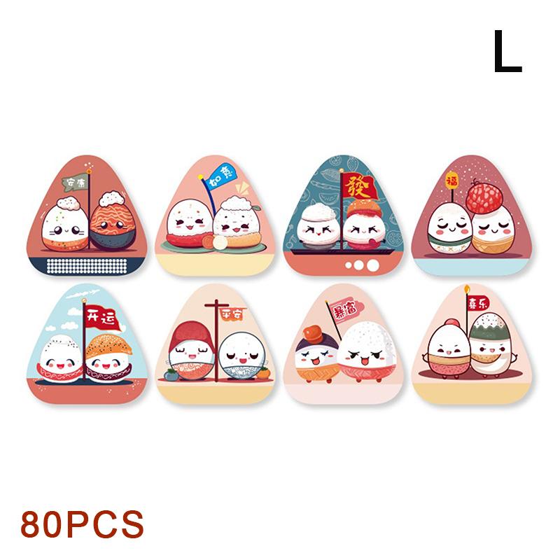 

80 шт. Треугольные наклейки для упаковки рисовых шариков, наклейки для суши на сумку с водорослями нори, онигири, инструменты для форм для приготовления суши, аксессуары для бэнто