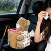 Cute Car Trash Can 2-in-1 Cute Plush Bear Multifunctional Automotive Organizer Truck Trash Can For Home Desk Table Bedside
