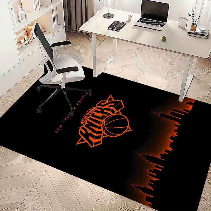 Knicks logo Print Area Rug - Soft, Washable Non-Slip Indoor Mat for Office Chairs, Living Room, Home Office Decorative Rug
