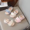 Girls Sandals Summer Slides New Child Ruffles Ribbons Sandals Princess Holiday Party Shoes Fashion Platform Sandals I05293