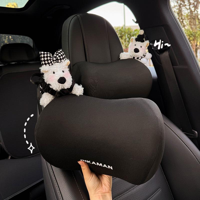 2025 Cute Creative Car Headrest & Lumbar Neck Support Pillow Set