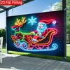 VIKAMA Santa Claus Reindeer Sled Banner Living Room Bedroom Office Outdoor Wall Decoration Tapestry Home Decoration