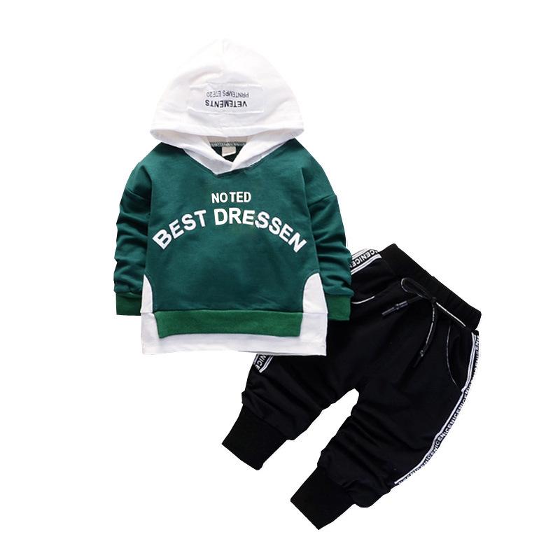 Spring & Autumn Casual Baby Sweater Letter Hoodie & Trousers Set, 1-5 Years