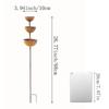 Metal Bird Bath For Outside, 3-Tier Water Bowl With Copper Finish, 26.77 Inch Tall Garden Stake, -Resistant Outdoor Yard Decor