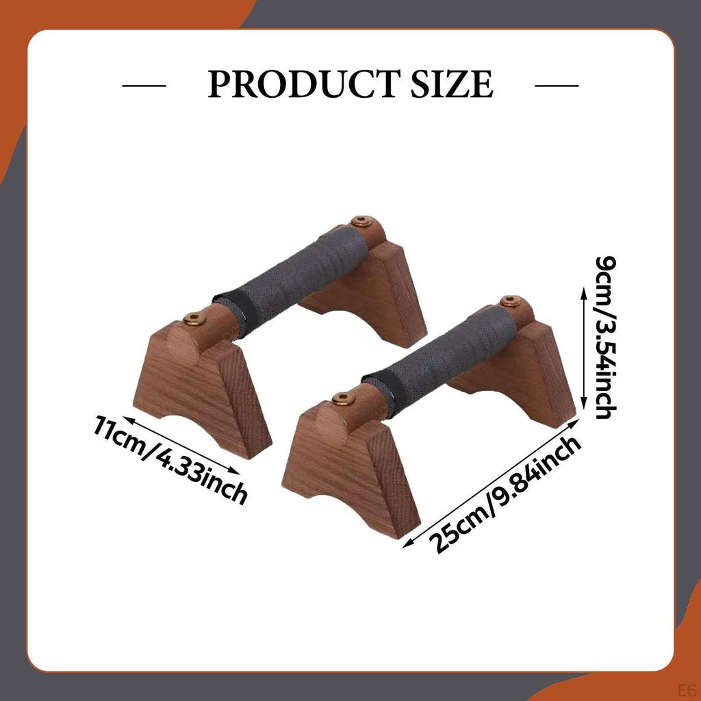 2 Pack Wooden Push Up for Strength Training, Men And Women, Handles, Parallelepipe Body