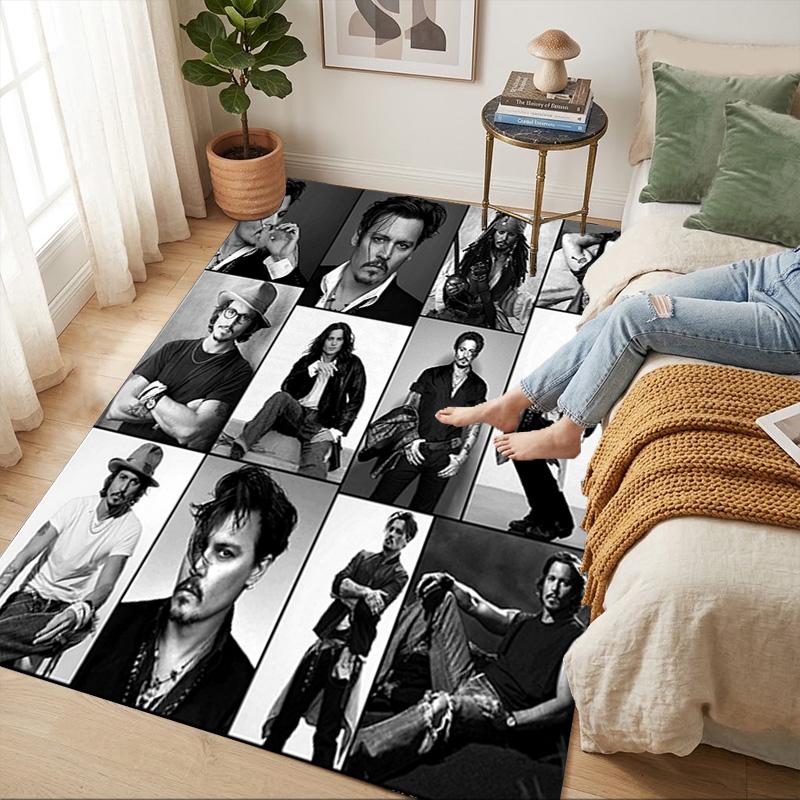 Johnny Depp Living Room Nonslip Area Rug Soft Carpet For Bedroom Game Playroom Sofa Office Home Decor Doormat Christmas Gift C92629