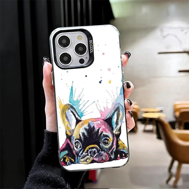 French Bulldog Dog Pug Design Soft Phone Case for iPhone 15 16 17 Pro Max 17Air 16E 14 Plus 13 12 Mini Shockproof Cover Back She