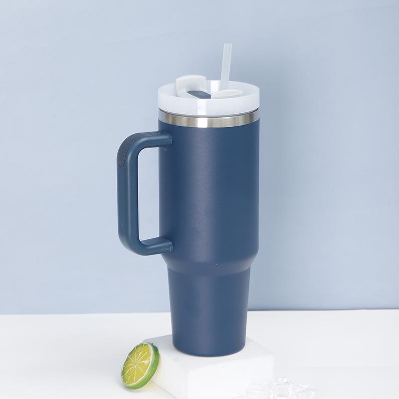 40oz Stainless Steel Insulated Giant Cup with Straw – Portable Ice Buster for Car