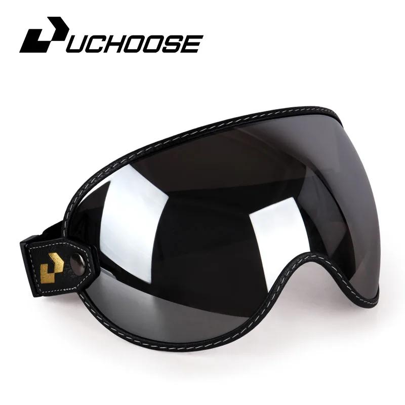 Uchoose Adatta a Tutti Casco Integrale Mezzo Casco Moto Vintage Retro Scudo Bolla Visiera Lente Occhiali da Sole Occhiali Accessori