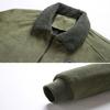 Men Autumn Winter Solid Color Jacket Lapel Long Sleeve Flap Pockets Zipper
