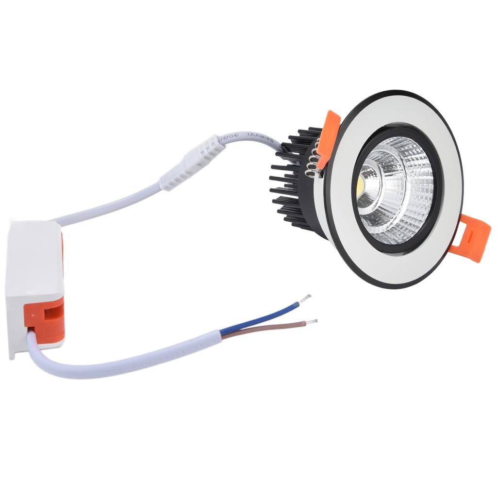3.3in 7W COB LED Downlight 6000K 100‑264V Adjustable Downlight Embedded Ceiling Light for Bedroom