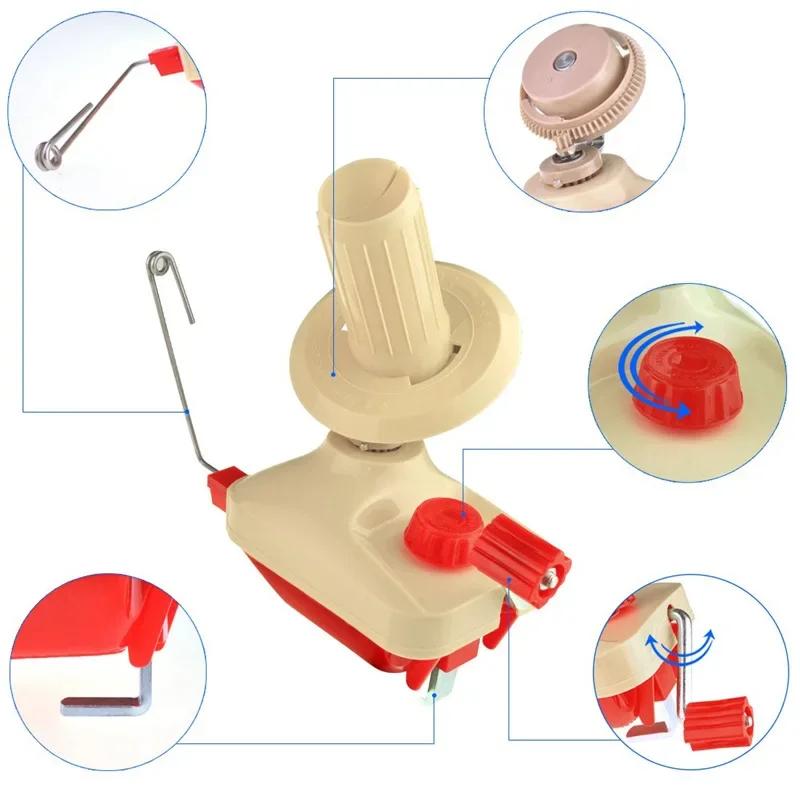 Manual Portátil Lã de Fibra para DIY Costura Fazendo Bola de Fio Operado à Mão Enrolador de Fio Meada de Linha Cabo Máquina Enroladora