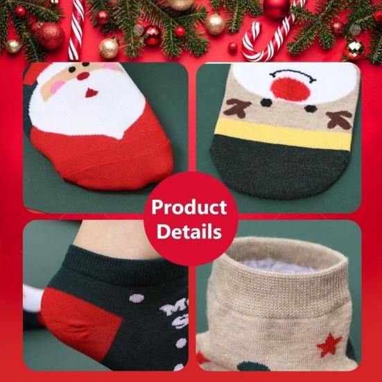Christmas Sock Advent Calendar for Kids 24-Day Countdown Holiday Decoration Cotton Stocking Stuffers for Children's Rooms Parties