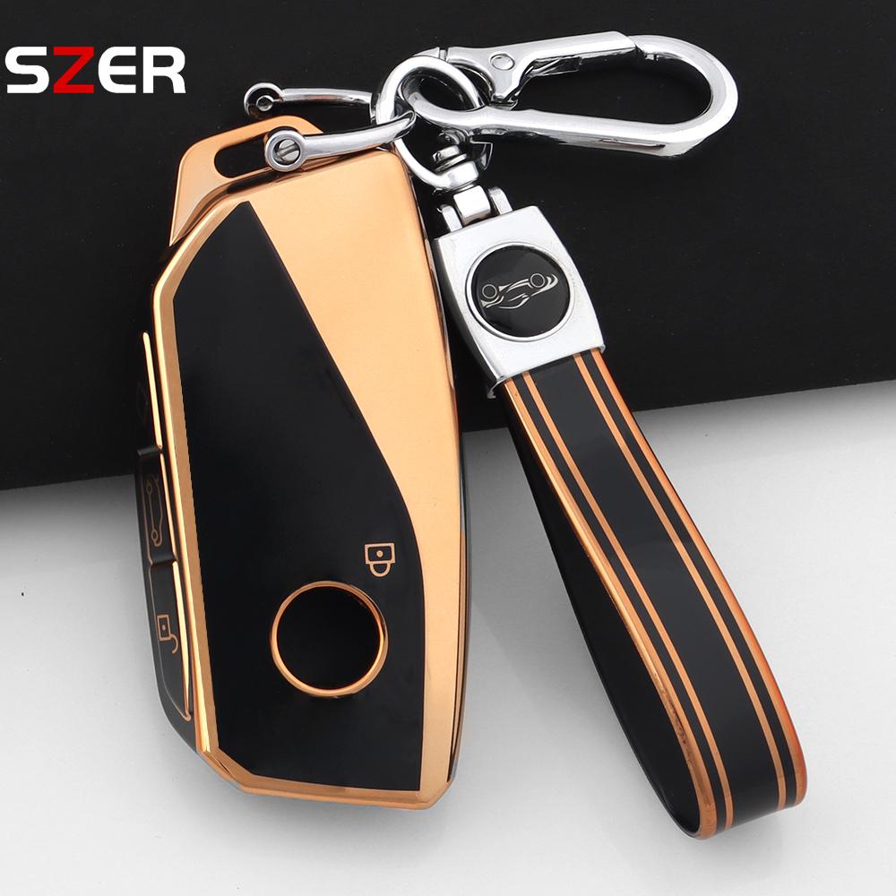 Fashion Tpu Car Key Case Cover Protected Keychain Fob For Bmw I7 X7 G07 Lci Ix I20 X1 X3 X5 U11 5 7 Series G70 G09 Xm U06 G81 M3