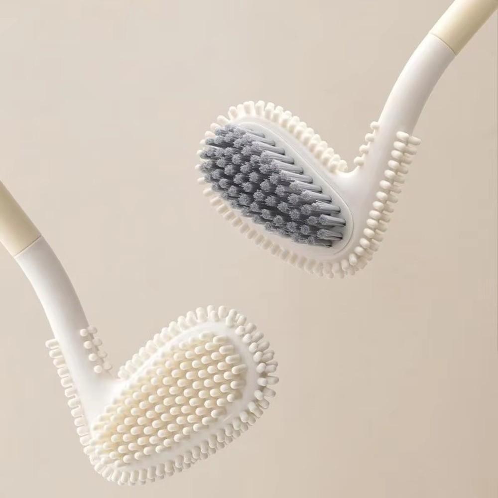 Golf Design Toilet Brush with Base Wall Hanging 360 Degree Cleaning Bathroom Cleaning Brush Double-Sided Brush Flexible Rubber
