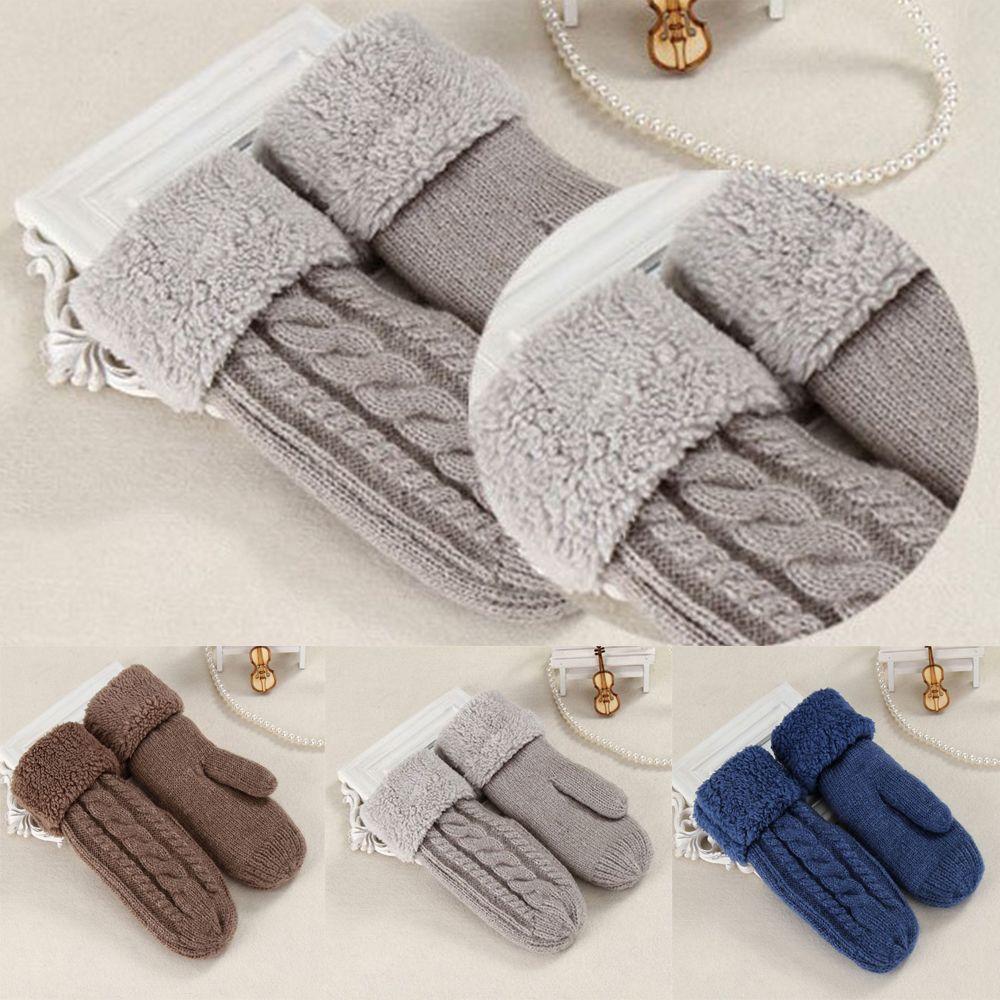 

Модные грелки для рук Дамы Утолщают Женские аксессуары Перчатки Трикотажная шерсть Полные Пальцы Варежки