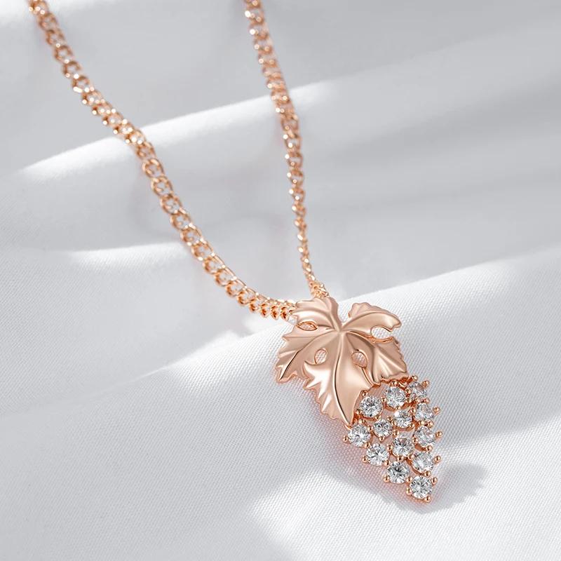 Osobowość Projekt Wisiorek Winogronowy Cyrkon Naszyjnik dla Kobiet Złoty Długi Łańcuch Luksusowa Biżuteria Ślubna Impreza Blingbling Kolczyki