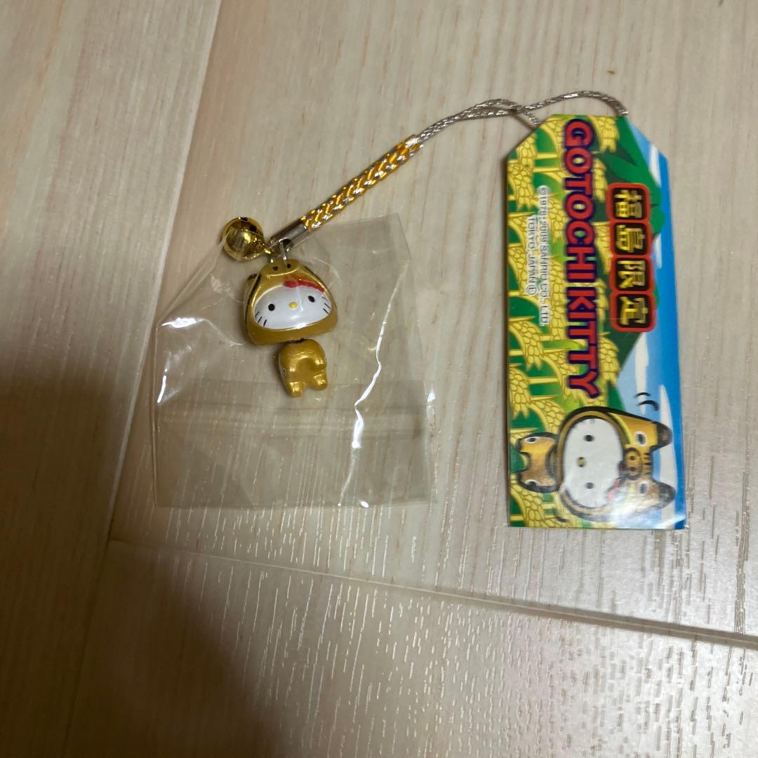 317 Hello Kitty strap netuke local specialty Fukushima Akabeko gold