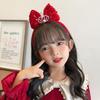 Bowknot New Year Headwear Sequin Red Bow Hairband Cute Children Headband  Children