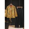 Women's Neo-Chinese Style Printed Button-Up Two-Piece Set