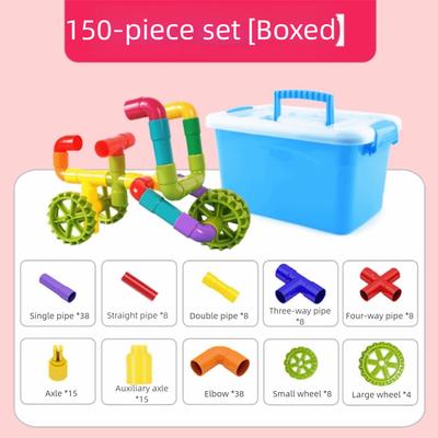 DIY Water Pipe Building Blocks Assembly Design Plastic Construction Educational Toys Splicing Pipes Montessori Building Blocks