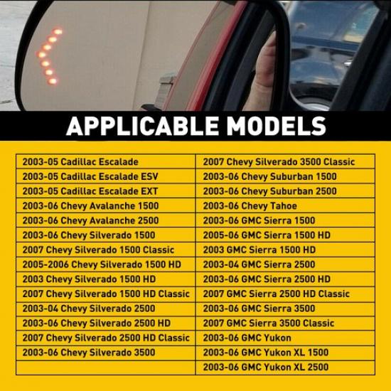 Driver Side Passenger Signal Mirror Glass Heated For 2003-05 Cadillac Escalade