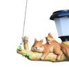 Creative Figurine Hanging Light Solar Powered Decor Miniatures Simulated Patio Resin Statues Animal Statues Garden Pendant Lamp