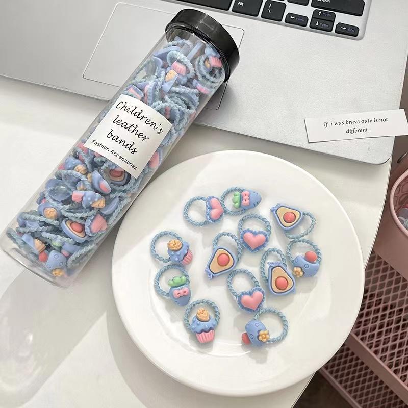 20PCS Box Baby Girls Mini HairBands Ponytail Holder Tie Rope Fashion Hair Accessories Candy Colors Hair Ties