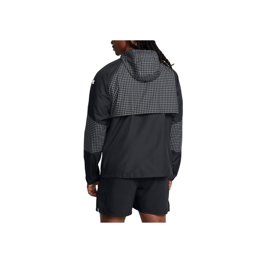 Under Armour UA Elite Hooded Casual Long Sleeve Jacket Men jackets Black Plaid 1386674-001