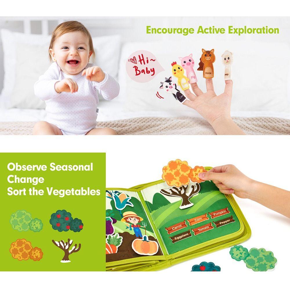 Stereoscopic 3D Quiet Activity Book Life Skills Farm Animal Story Busy Book Baby Cloth Book Girl