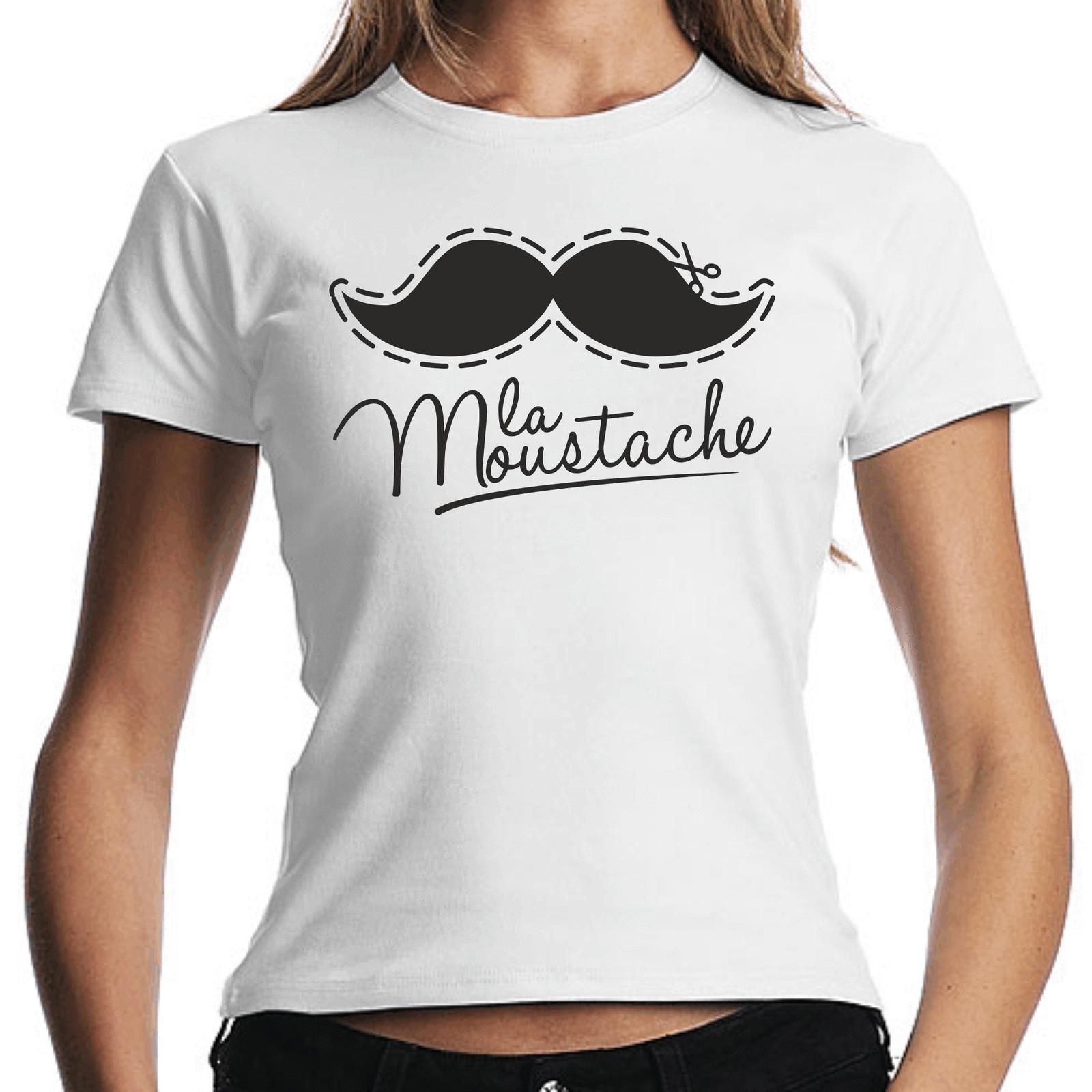 La Moustache Mustache Moustache Hipster Retro Women Lady Ladies Girlie T-Shirt Mens Womens Tees Top M