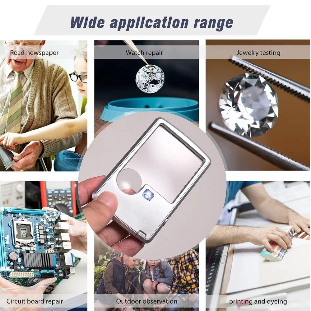 Portable Card Magnifying Glass Ultra-Thin Reading Magnifier Magnifier Loupe Jewelry Inspection