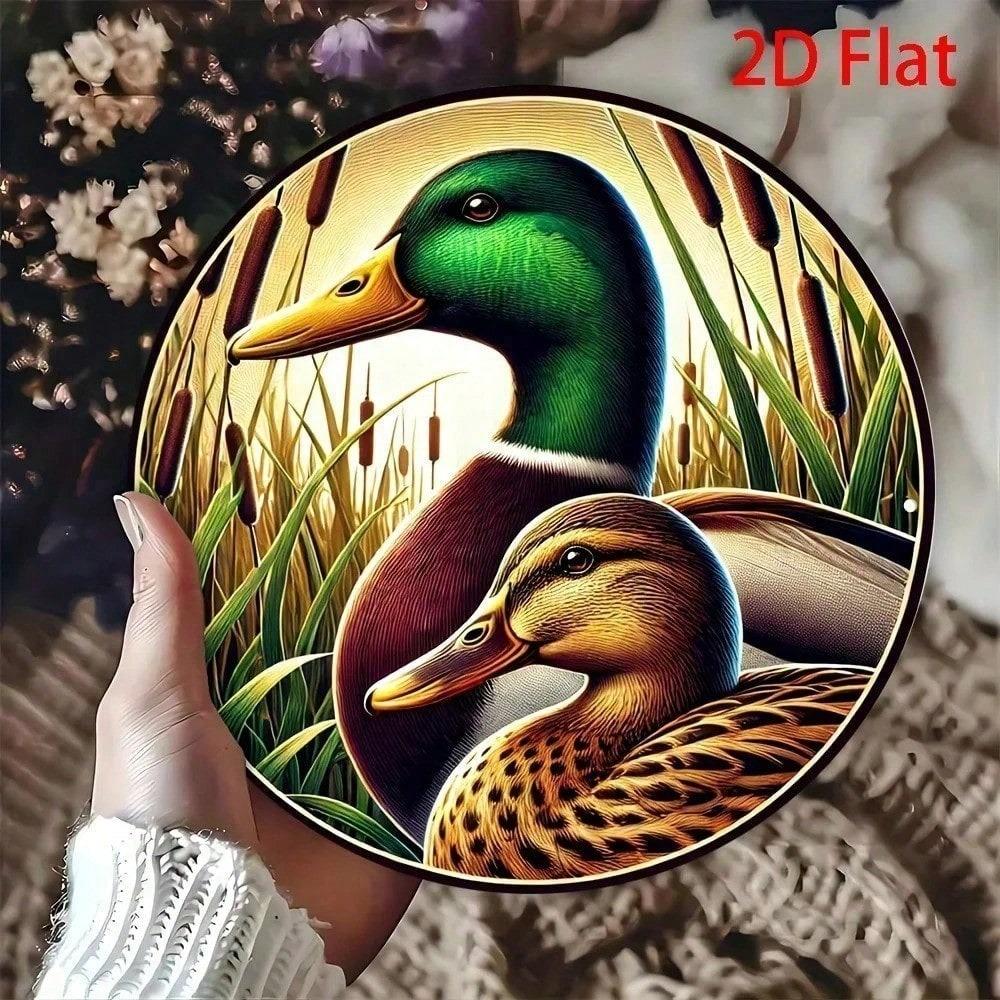 Vintage Duck Tin Sign Rustproof Metal Wall Art Indoor Outdoor Garden Decor
