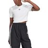 adidas Originals Adicolor Essentials Rib Solid Color Short Breathable Sports T-Shirt Women Tops White HF3394