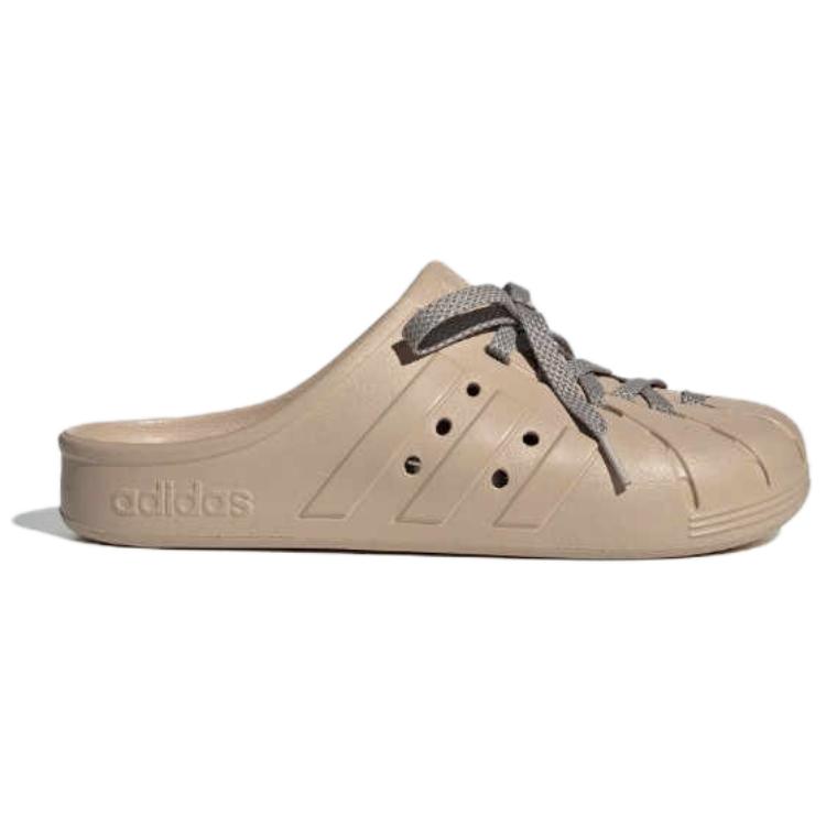 Adidas Adilette Clog Fashion Comfortable Composite Sole Silent Non-Slip Closed-Toe Slippers Unisex Footwear Brown IH4070