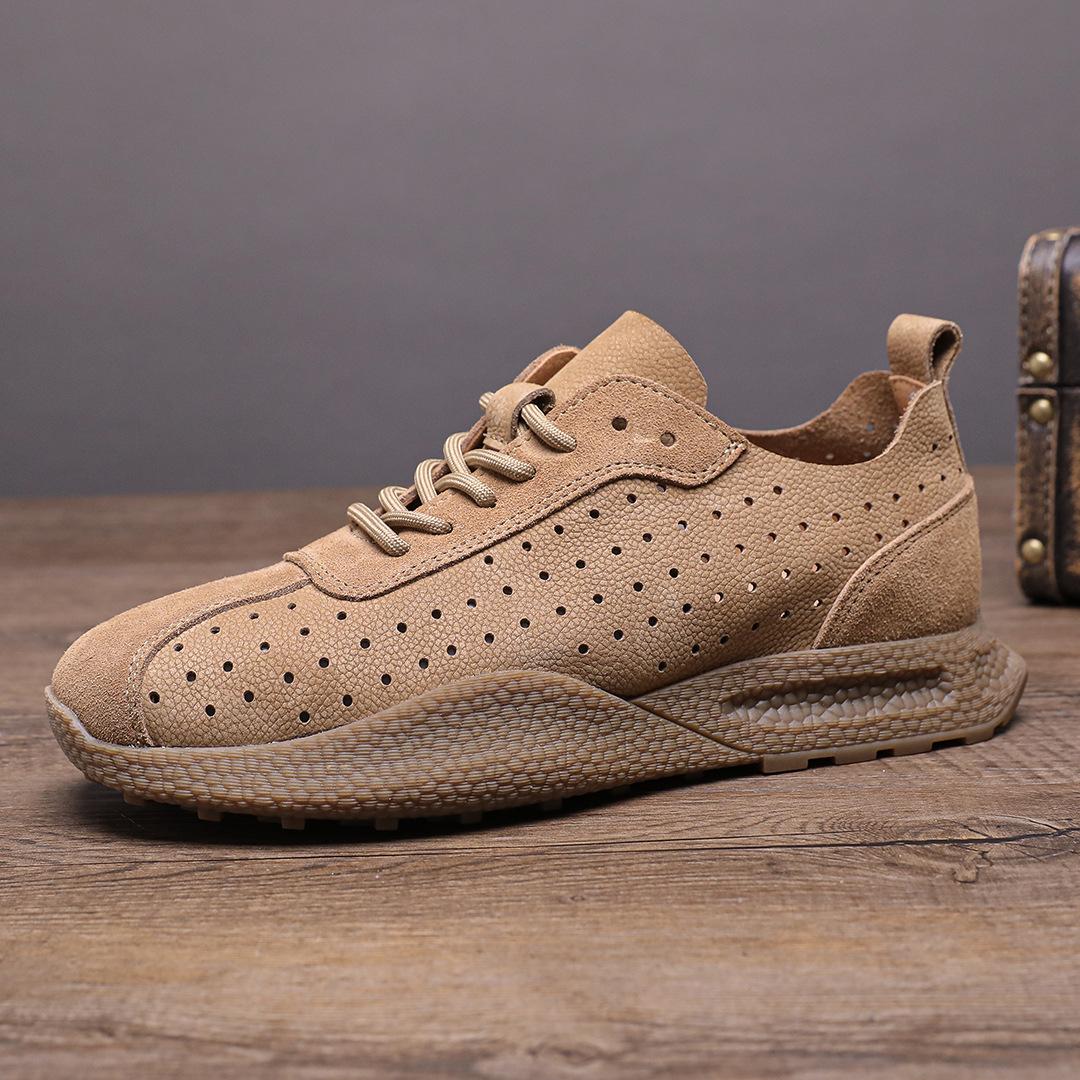 

25 Новых Маленьких Ароматных Стильных Спортивных Туфель на Толстой Подошве для Увеличения Роста Мужские Кожаные Универсальные Повседневные Дышащие Кроссовки для Папы Медведь 38