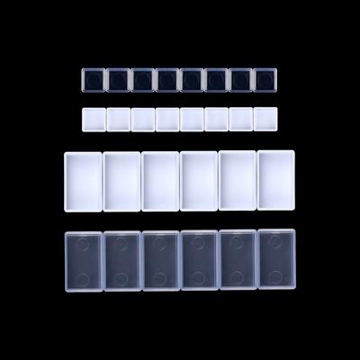 0.5/3.2ml 20/50/60/100Pcs Pigment Box Empty Plastic Half Pan Watercolor Paint Grid Pans for Acrylic Oil Palette Paints Supplies