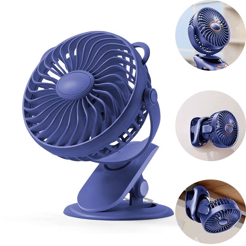 

Multifunctional Handheld Silent Office Desktop Clip Rechargeable Fan 5 Gear Portable Student Dormitory Cooling Ventilator China Mainland синий